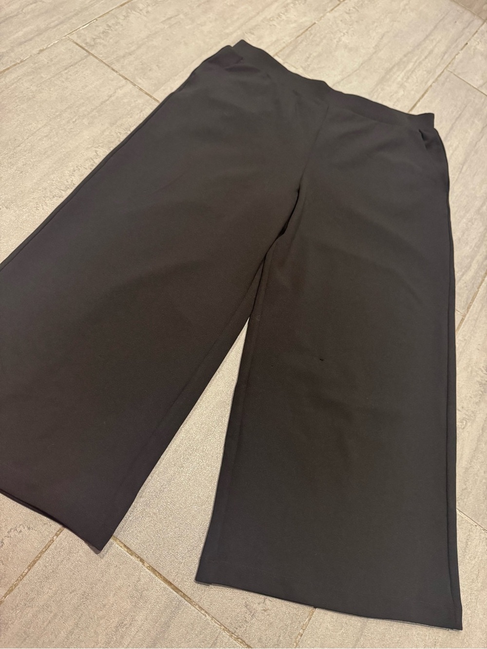 LOFT Black Wide Leg Flare Cut Off Casual Pants Size XL